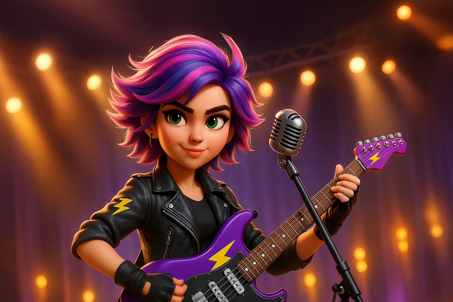 Mia an der E-Gitarre